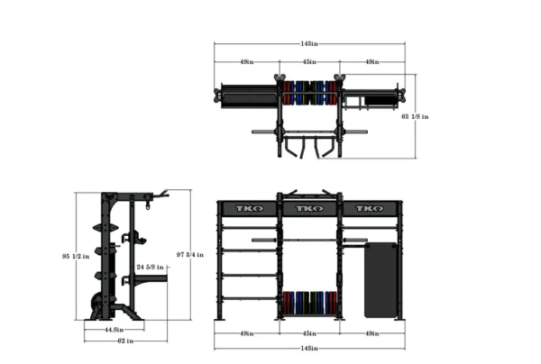 TKO STRENGTH HALF RACK W/DUAL STORAGE - Image 2